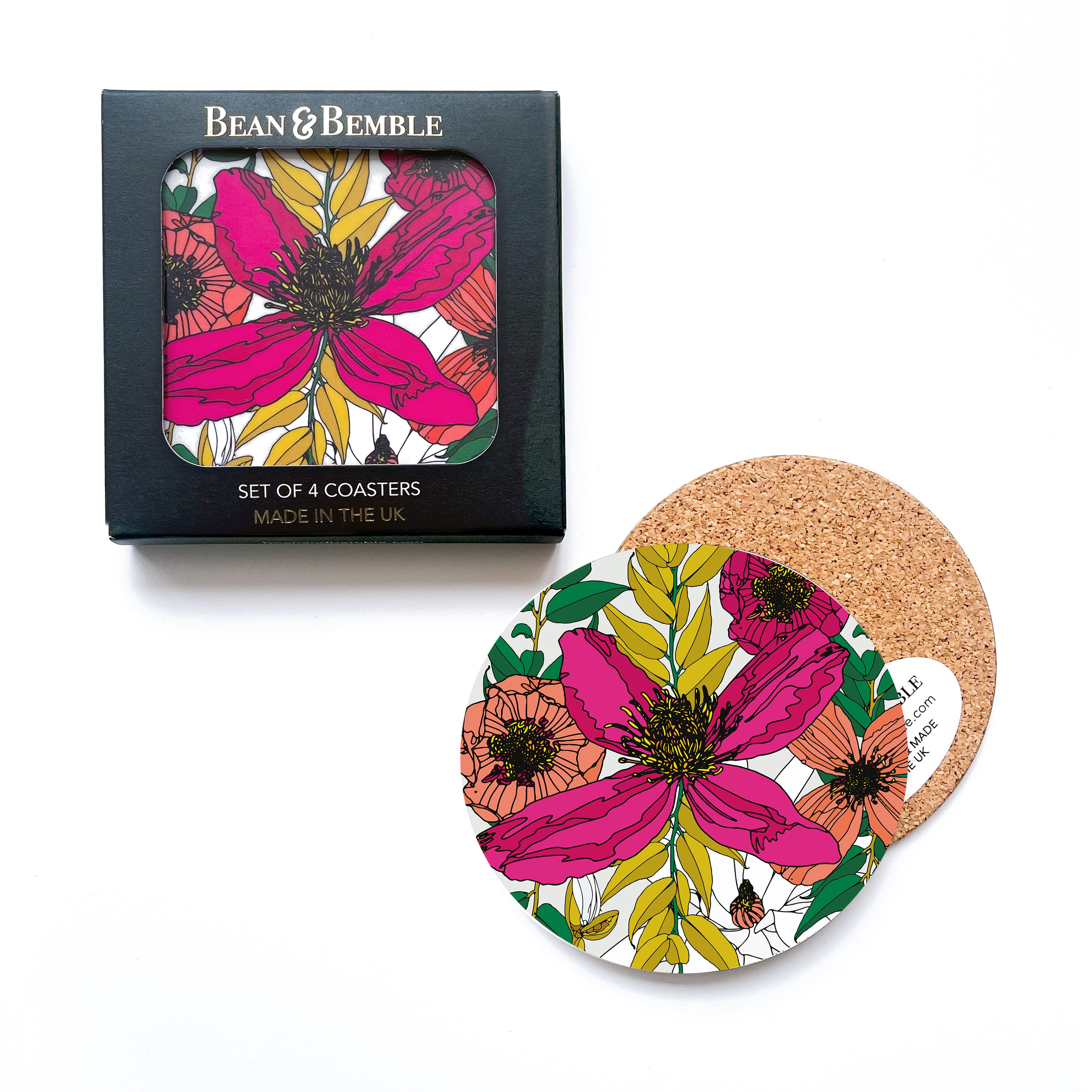 Coaster Set Vivid Garden Blooms