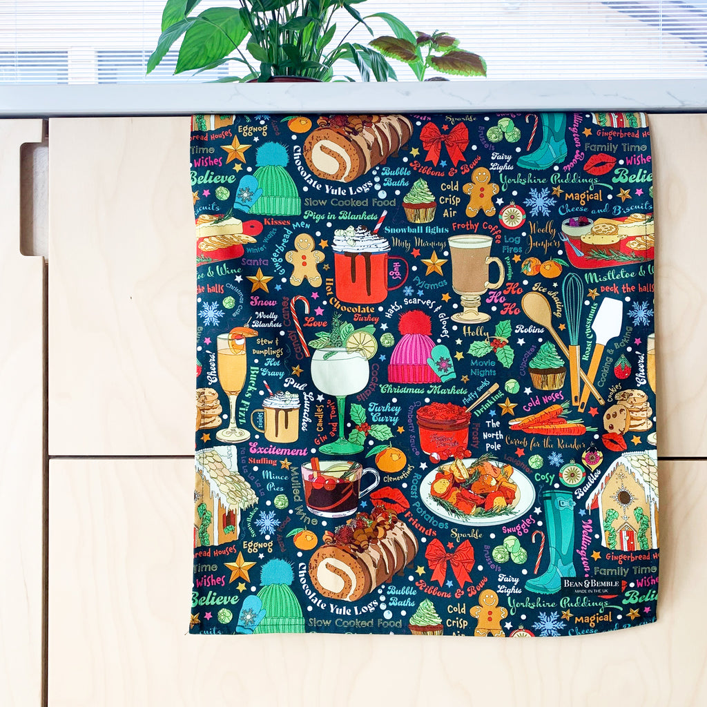Bee Happy Tea Towel, Bumble Bee, Summer Tea Towel, Summer Kitchen Déco –  Dor Designs